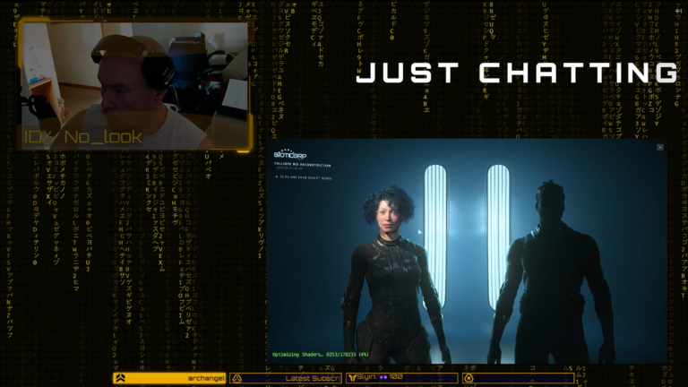 No_Look on camera during Just Chatting with the Star Citizen loading screen