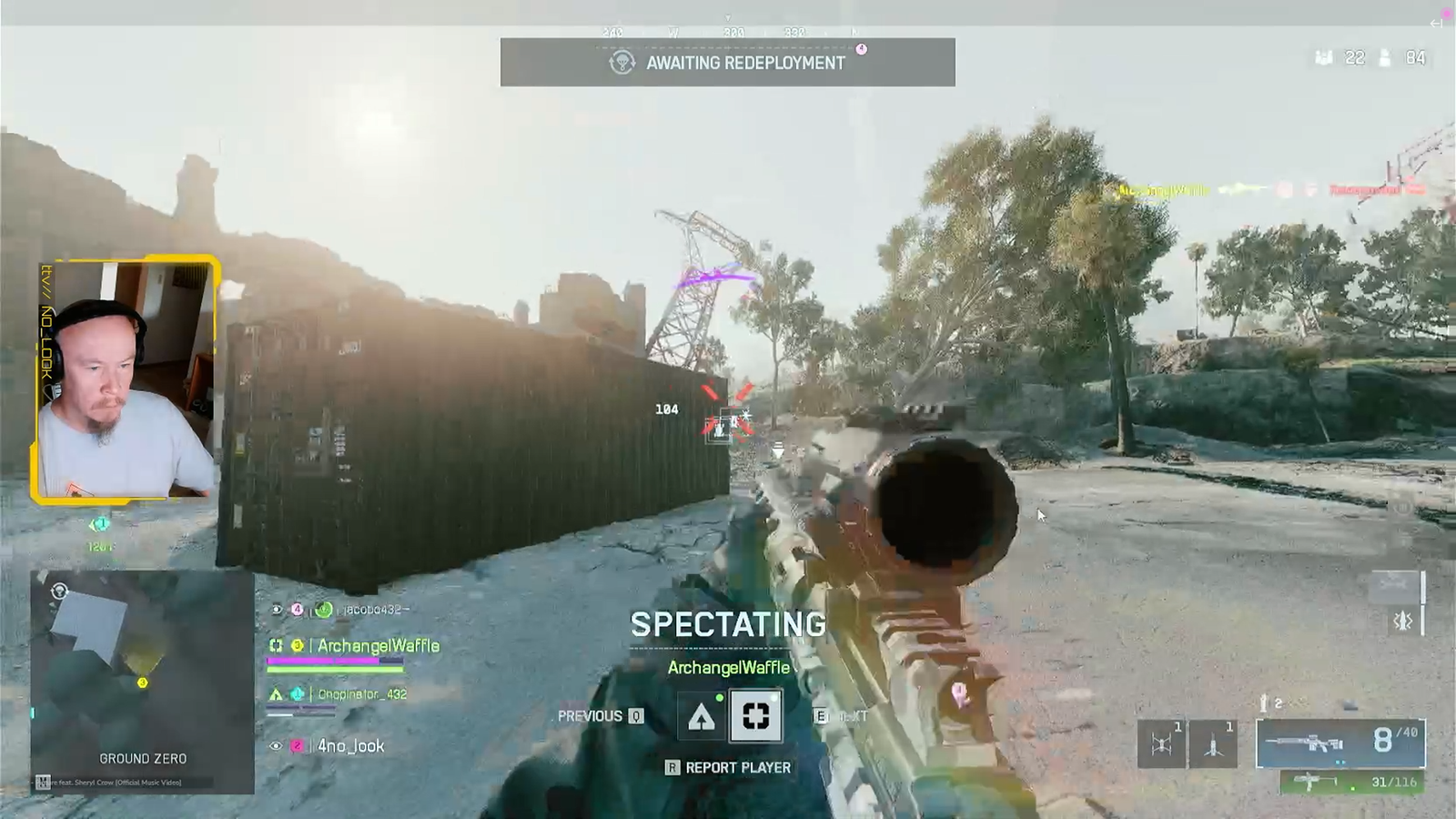 No_Look's facecam over a first-person Battlefield 6 RedSec view during the 21 July 2026 stream