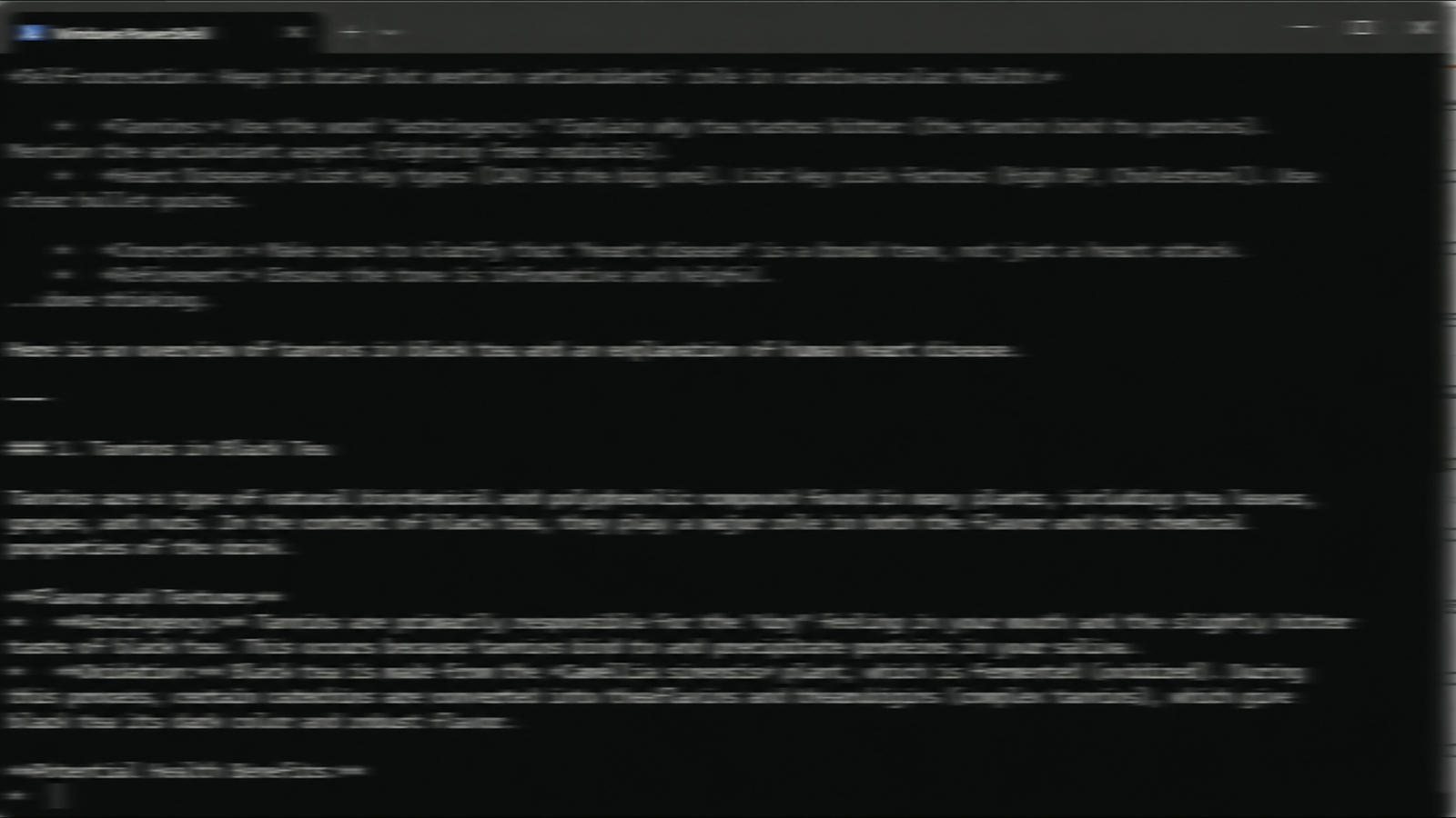 Blurred, stylized screenshot of a terminal window showing an AI chat response, used as the decorative hero background for the Gemma 4 12B post